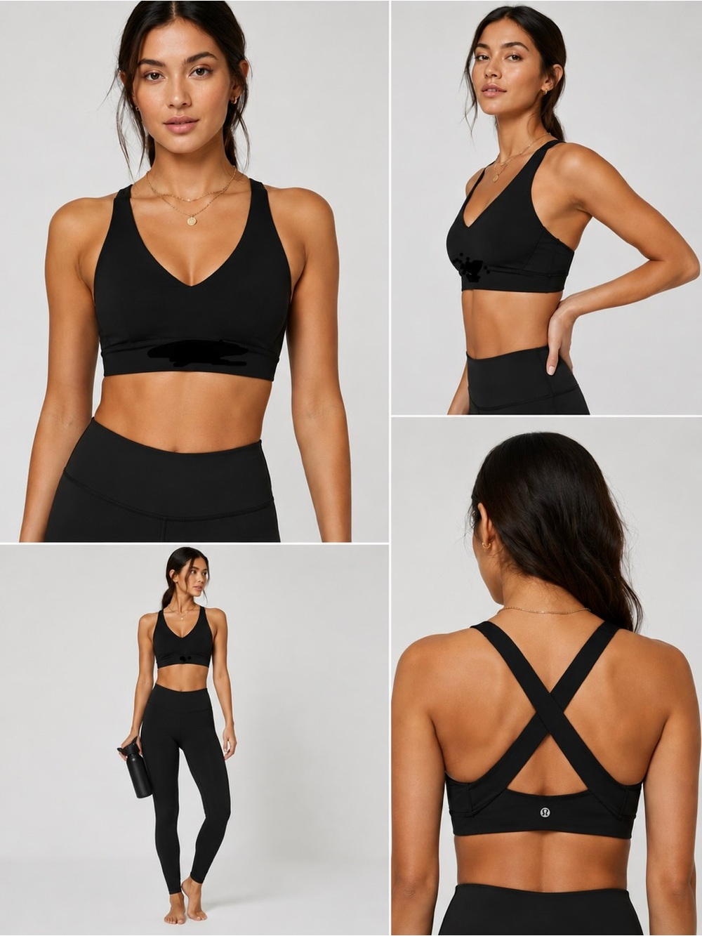 Lululemon Athletica Black Cross Back Sports Bra Athletic Activewear